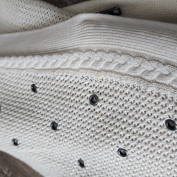 American Eagle Outfitters Grommet Detail Zip Front Lightweight Cardigan XS Ivory - Picture 3 of 8